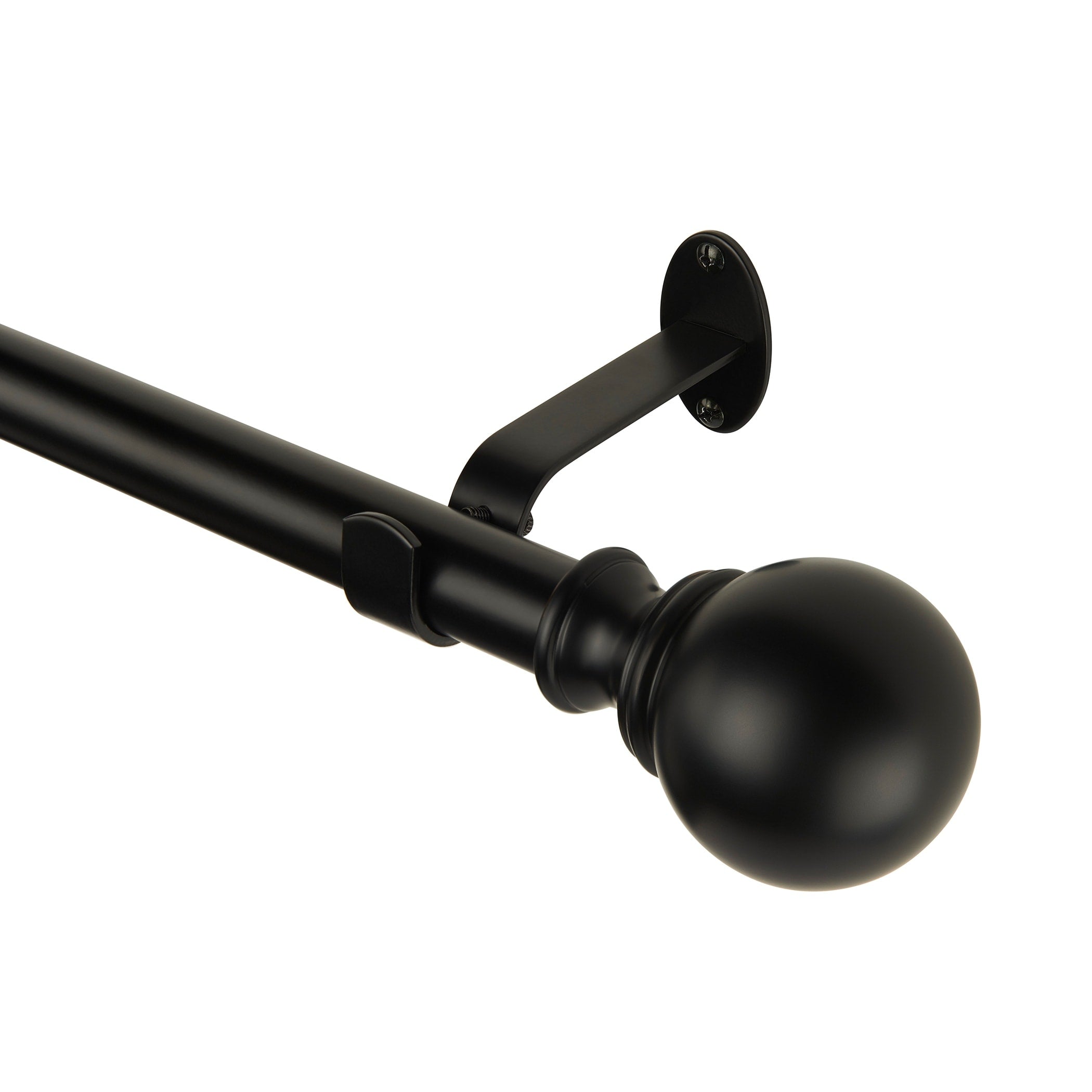 Elrene Cordelia Adjustable Window Curtain Rod And Ball Shaped Finial