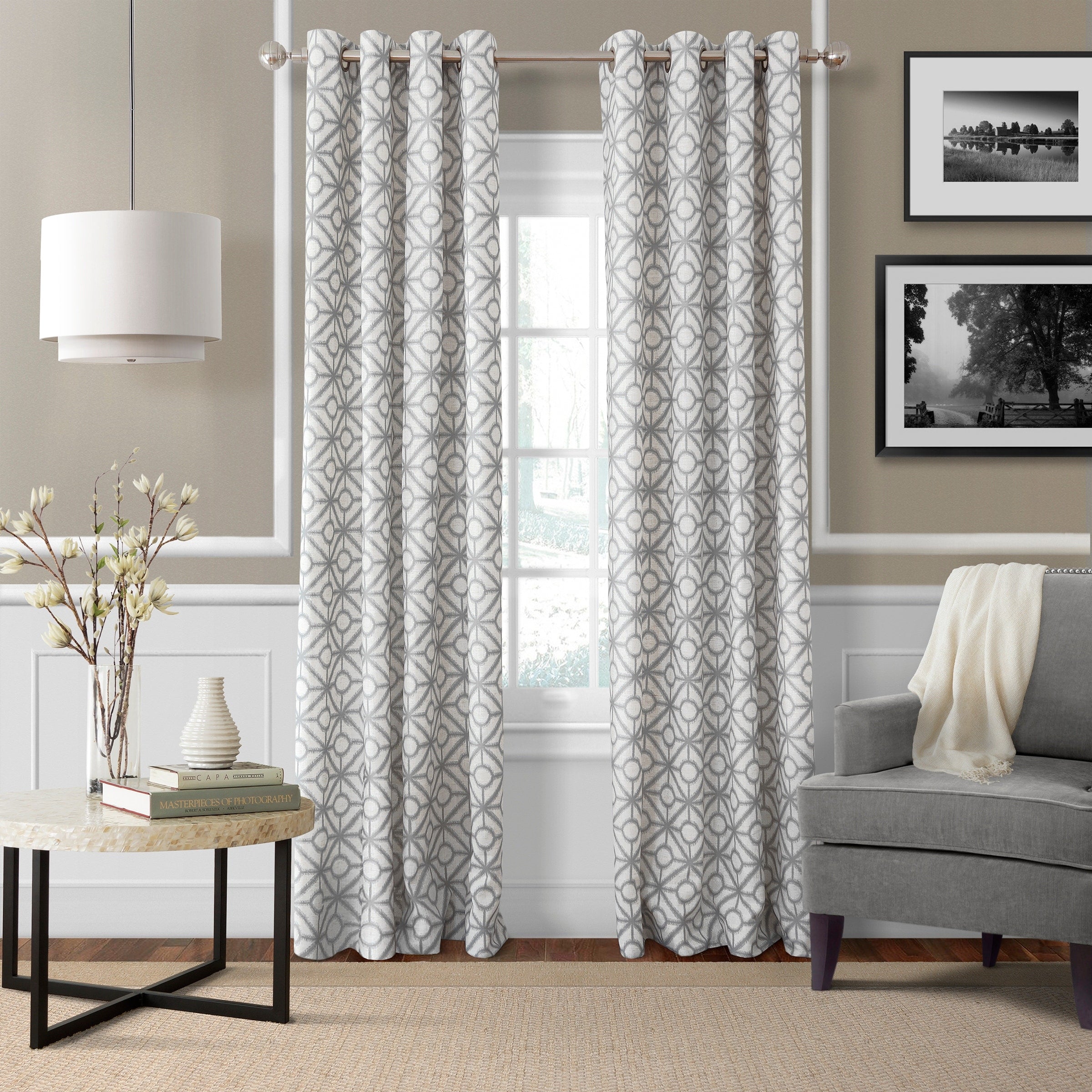 Elrene Crackle Grommet Top Curtain Panel