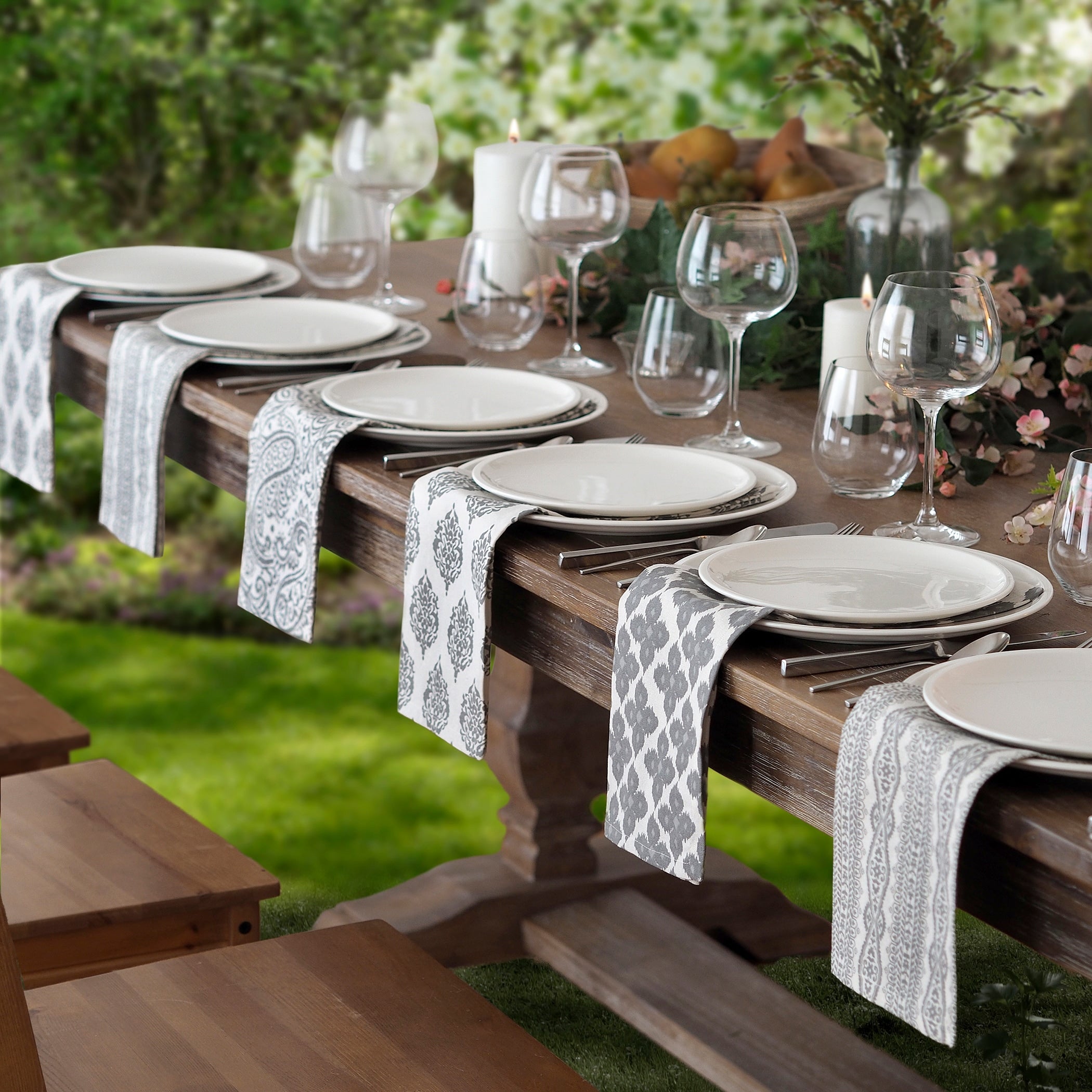 Elrene Everyday Casual Print Napkins Set Of 24 17 X 17