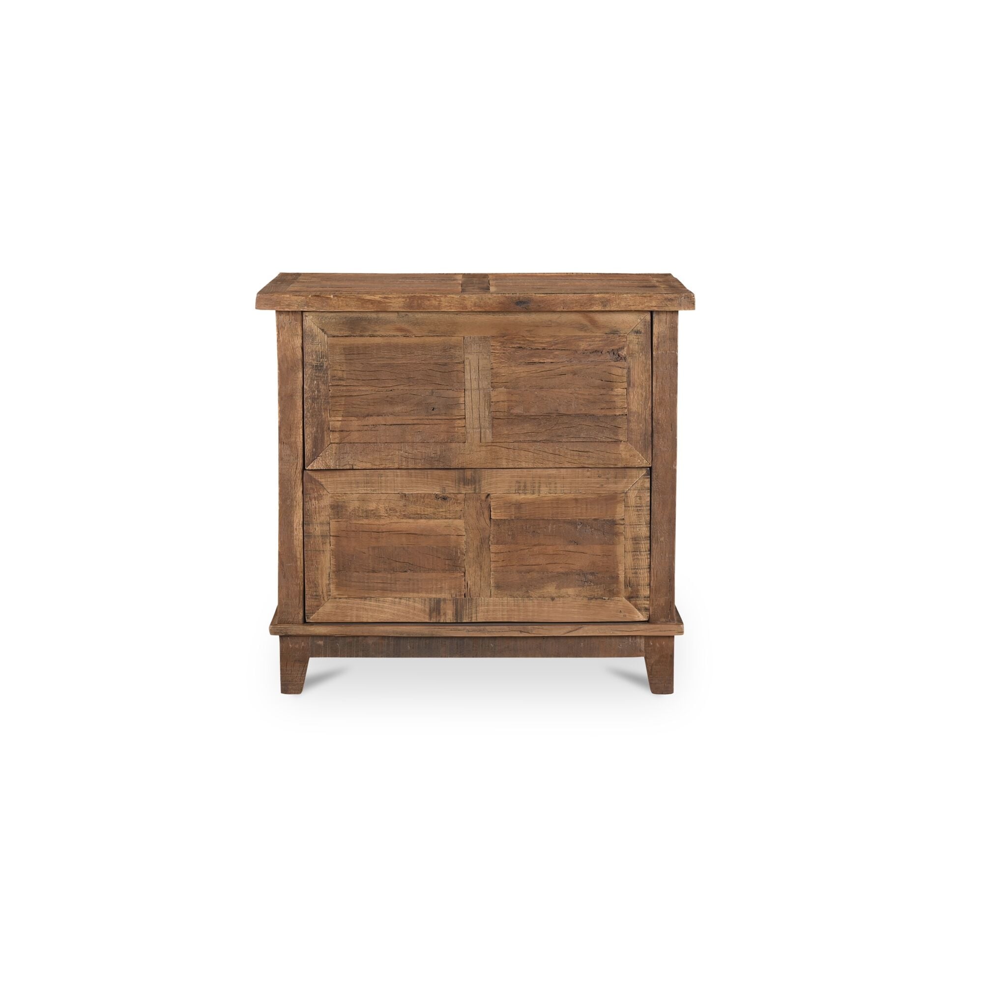 Elrican Nightstand Reclaimed Railway Sleeper Wood Weathered Pattern Detailing Brown