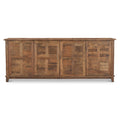 Elrican Sideboard Reclaimed Railway Sleeper Wood Soft Close Drawers Media Cable Management Brown