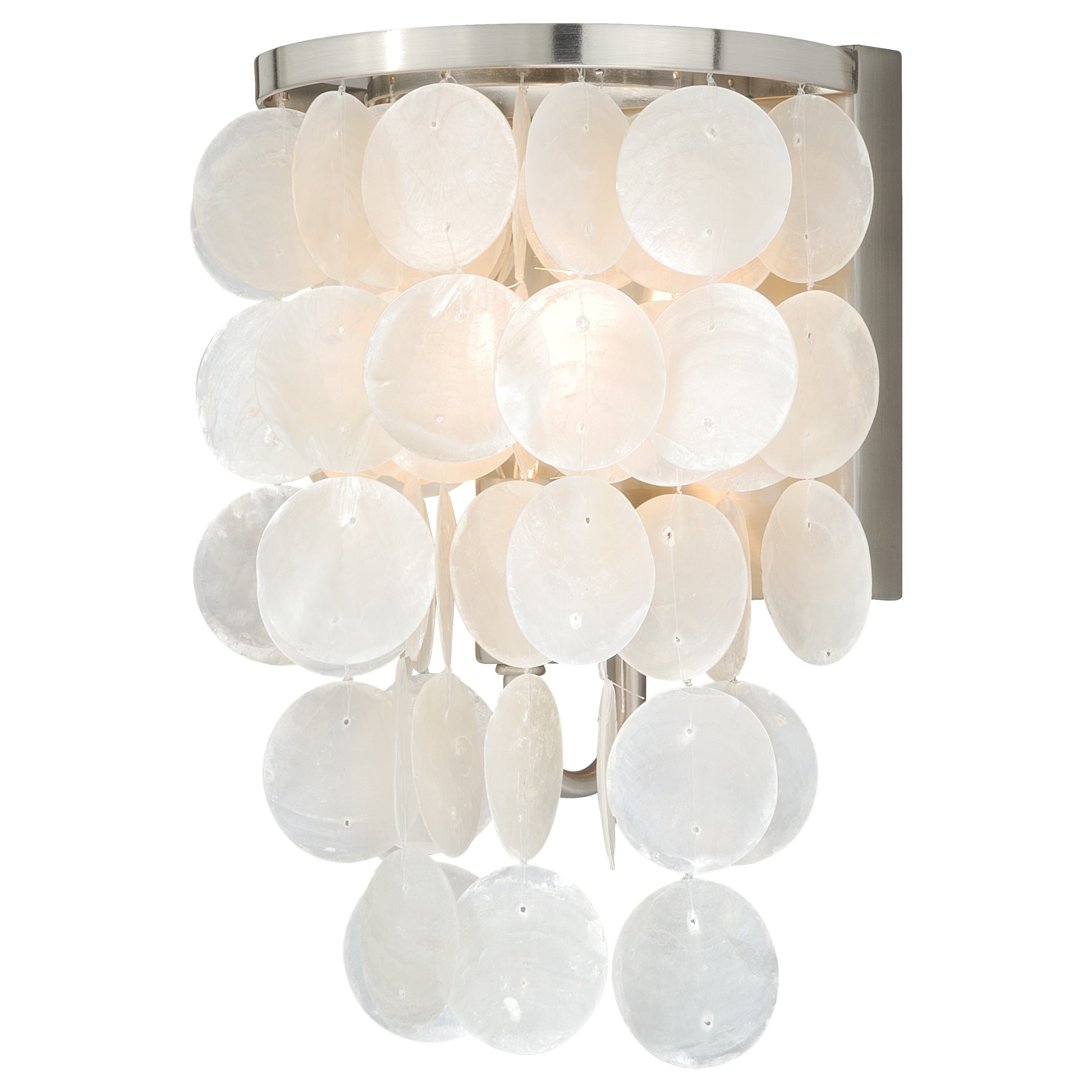 Vaxcel Elsa Capiz Shell 1L Vanity Satin Nickel