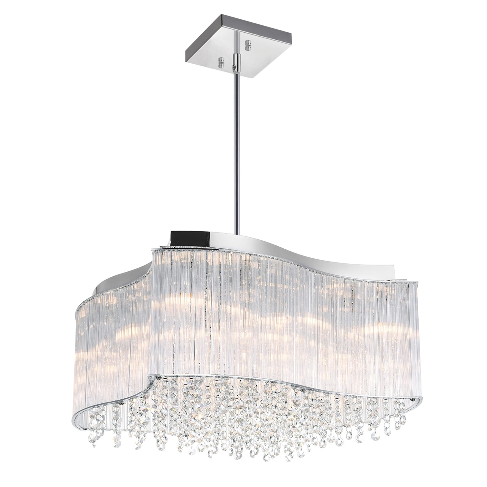 Silver Orchid Blue 10 Light Chandelier With Chrome Finish