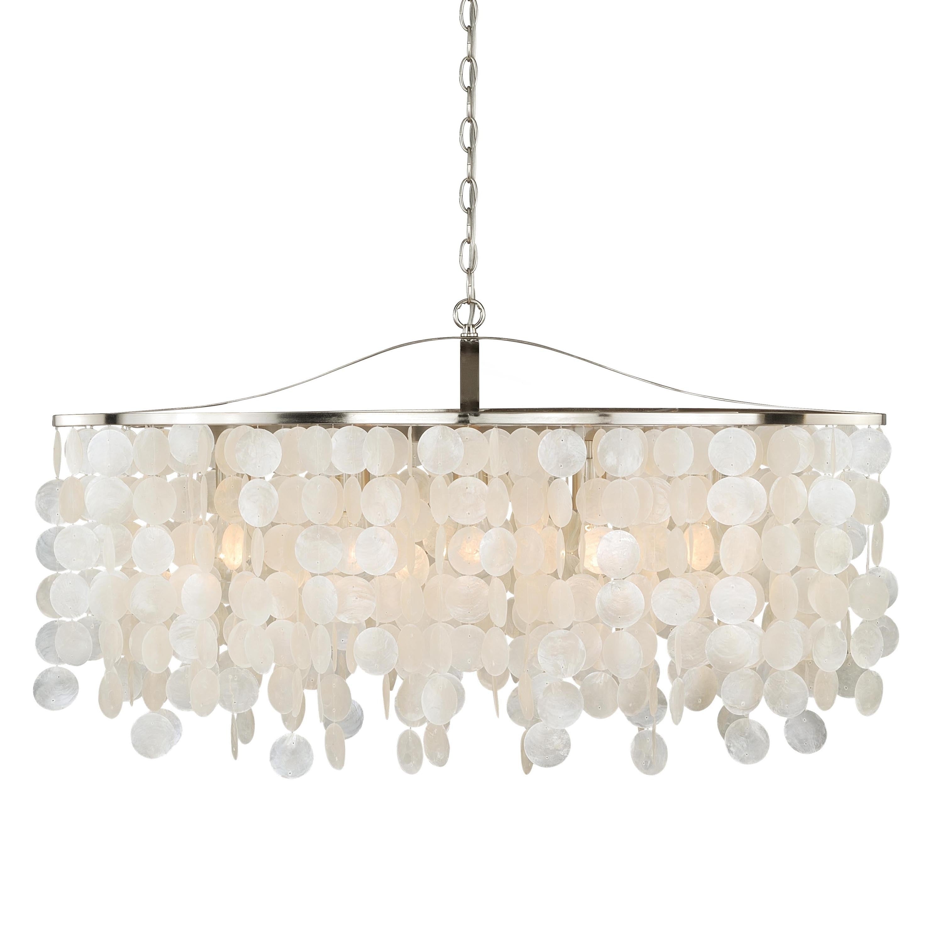 Vaxcel Elsa Capiz Shell 36 Pendant Satin Nickel