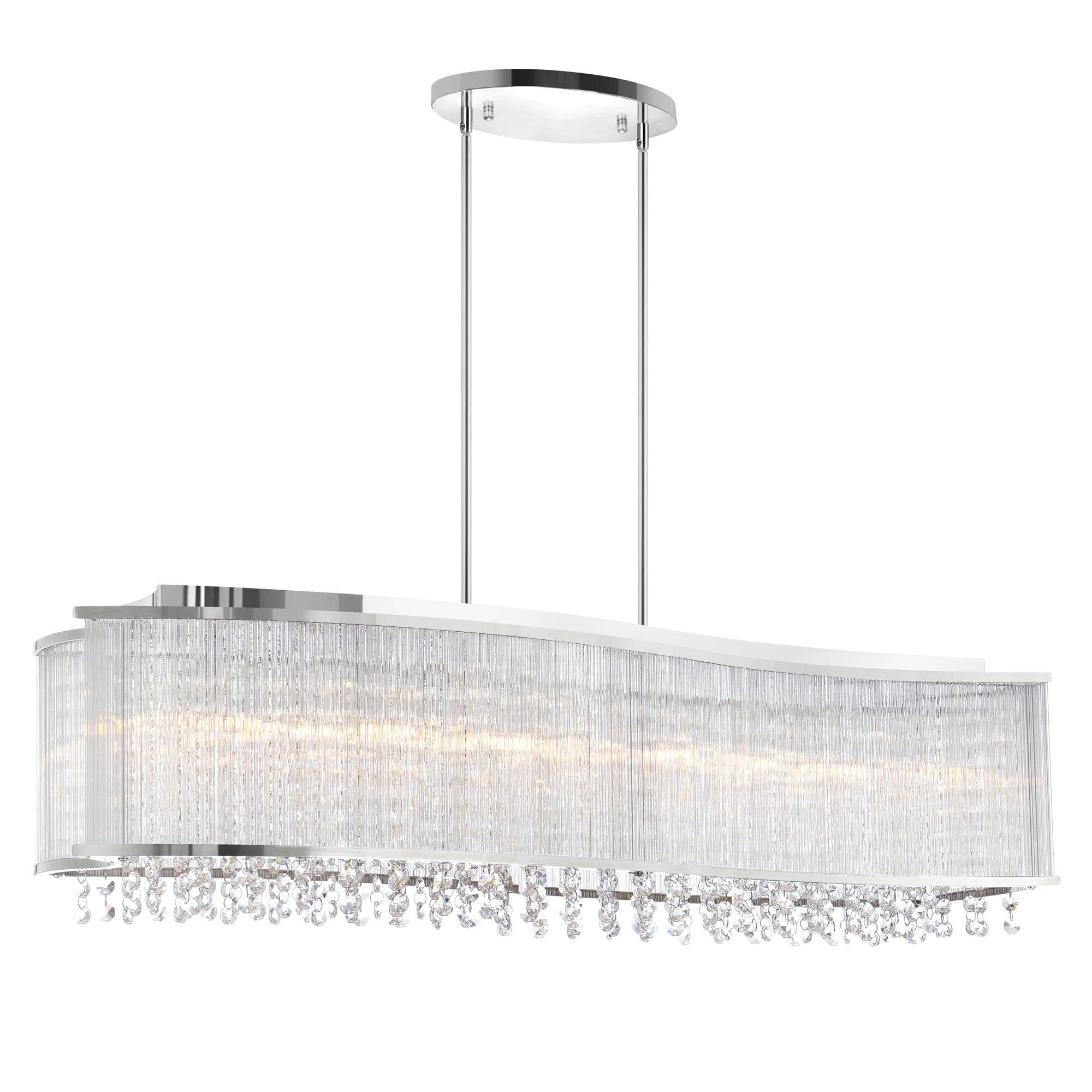 Silver Orchid Blue 8 Light Chandelier With Chrome Finish