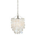 Vaxcel Elsa Capiz Shell 10 1 2 Pendant Satin Nickel