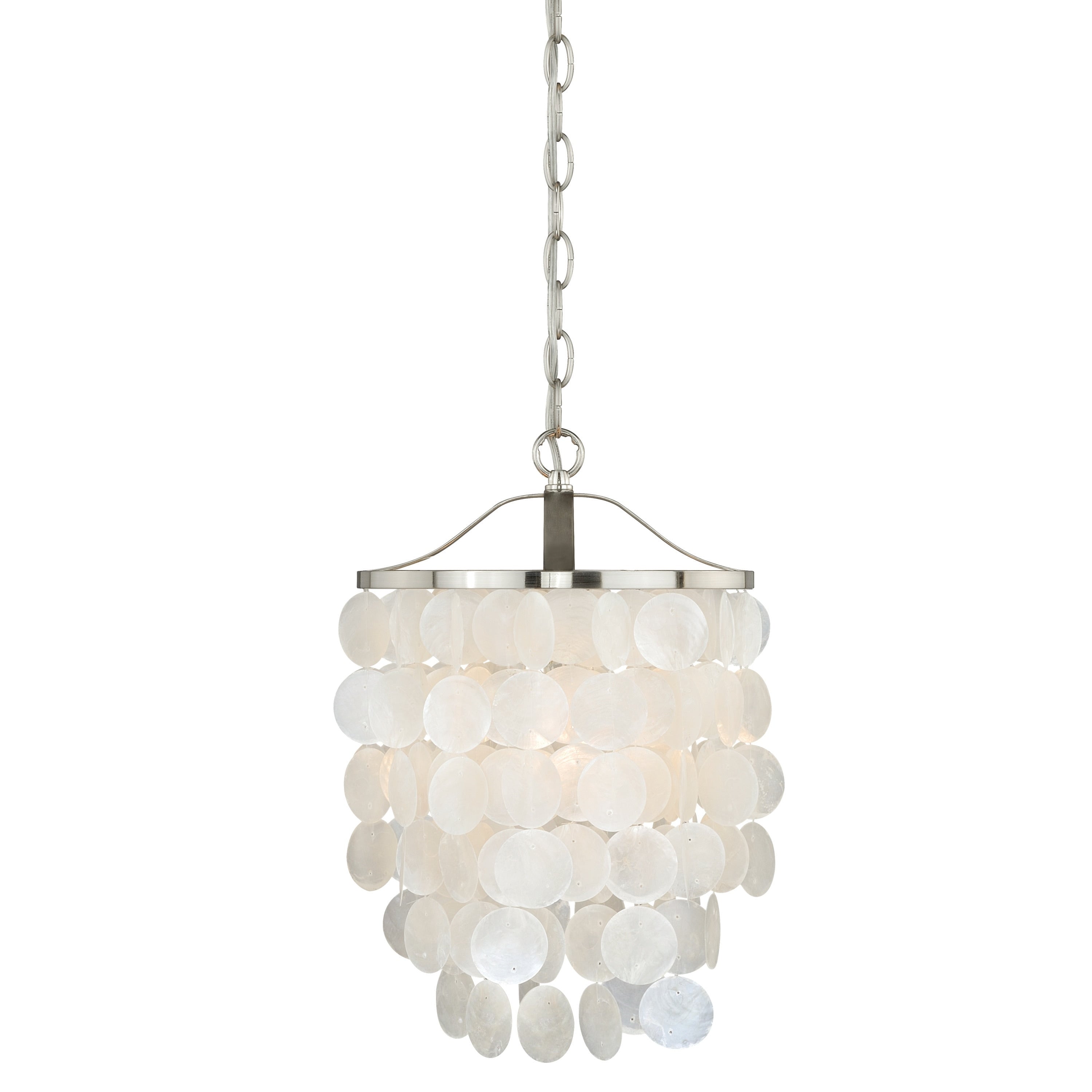 Vaxcel Elsa Capiz Shell 10 1 2 Pendant Satin Nickel