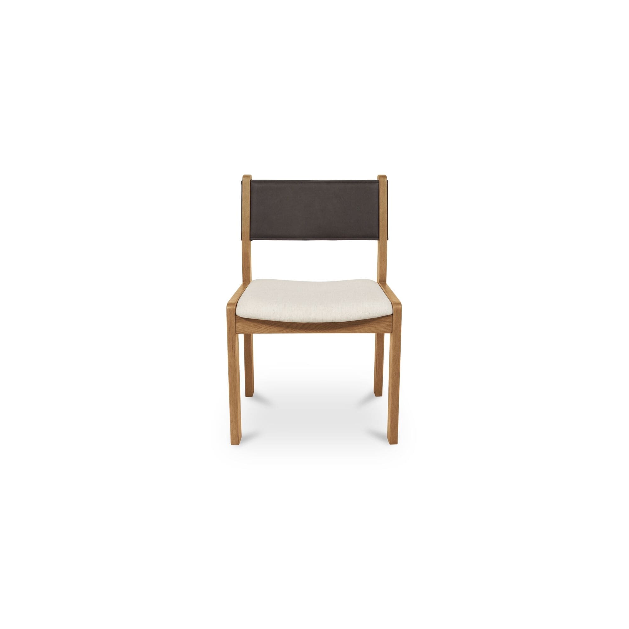 Elsinore Dining Chair Solid Oak Frame Top Grain Leather Back Carved Back Detail Deep Brown
