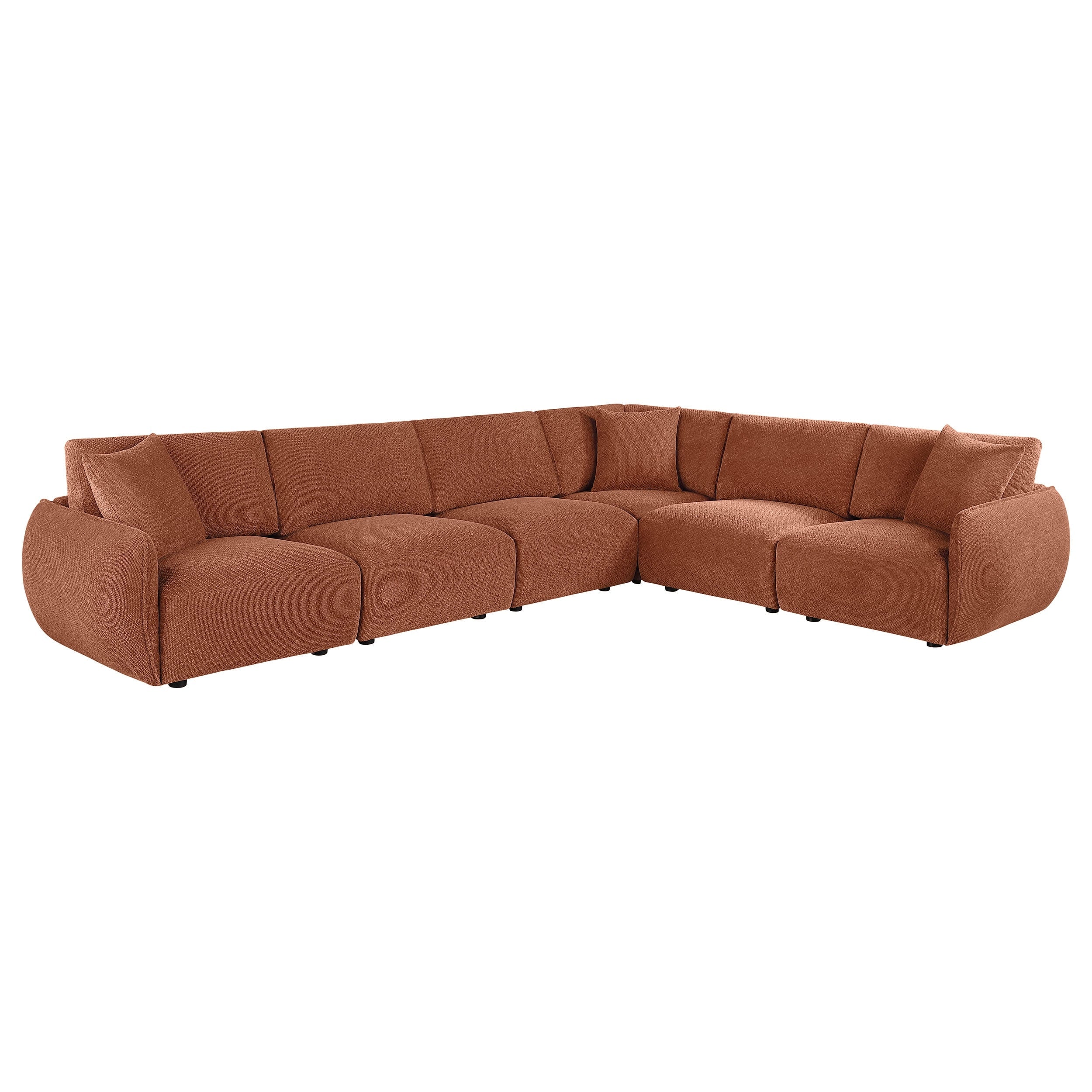 Elysia 6 Piece Chenille Upholstered Modular Sectional Sofa