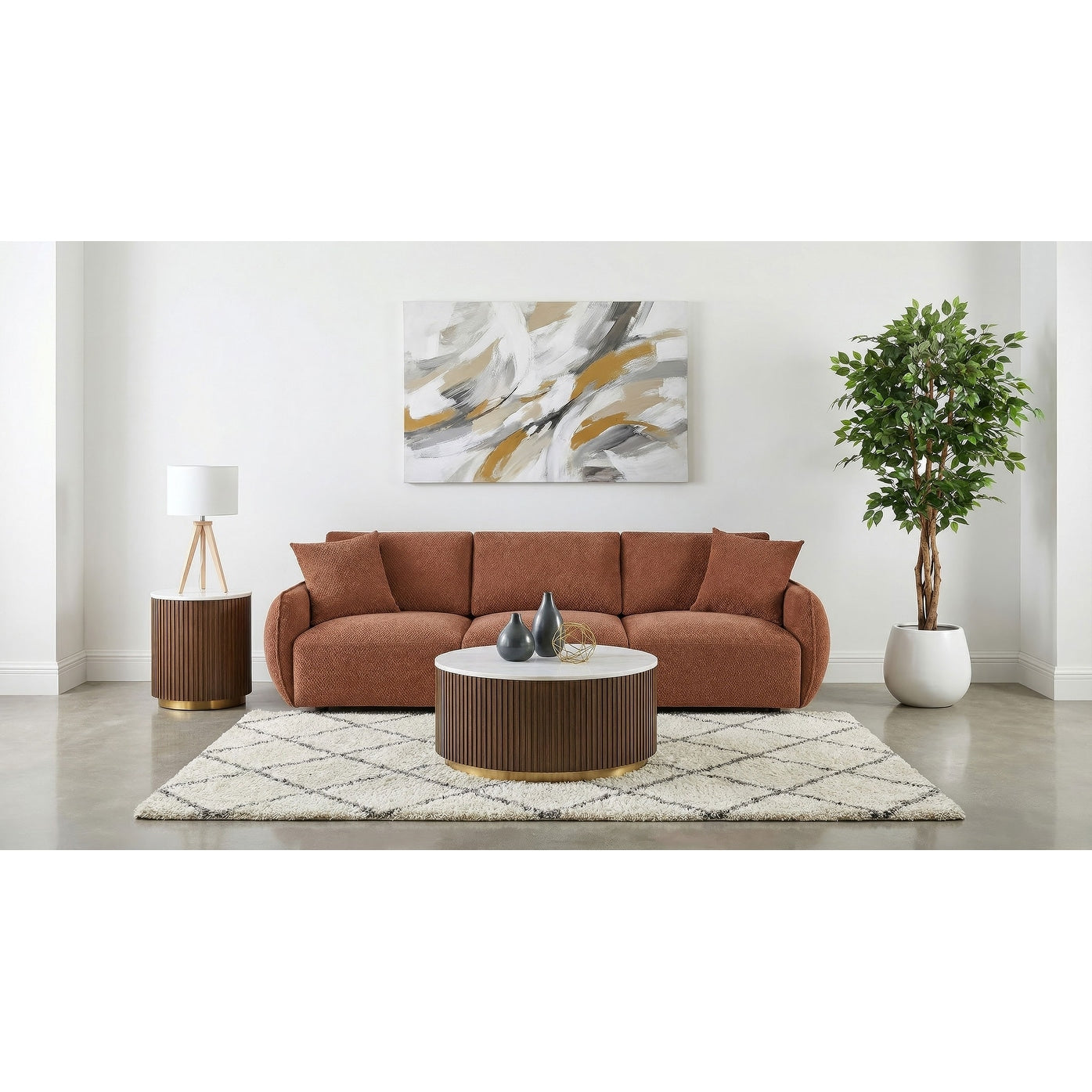 Elysia Chenille Upholstered Modular Lounge Sofa