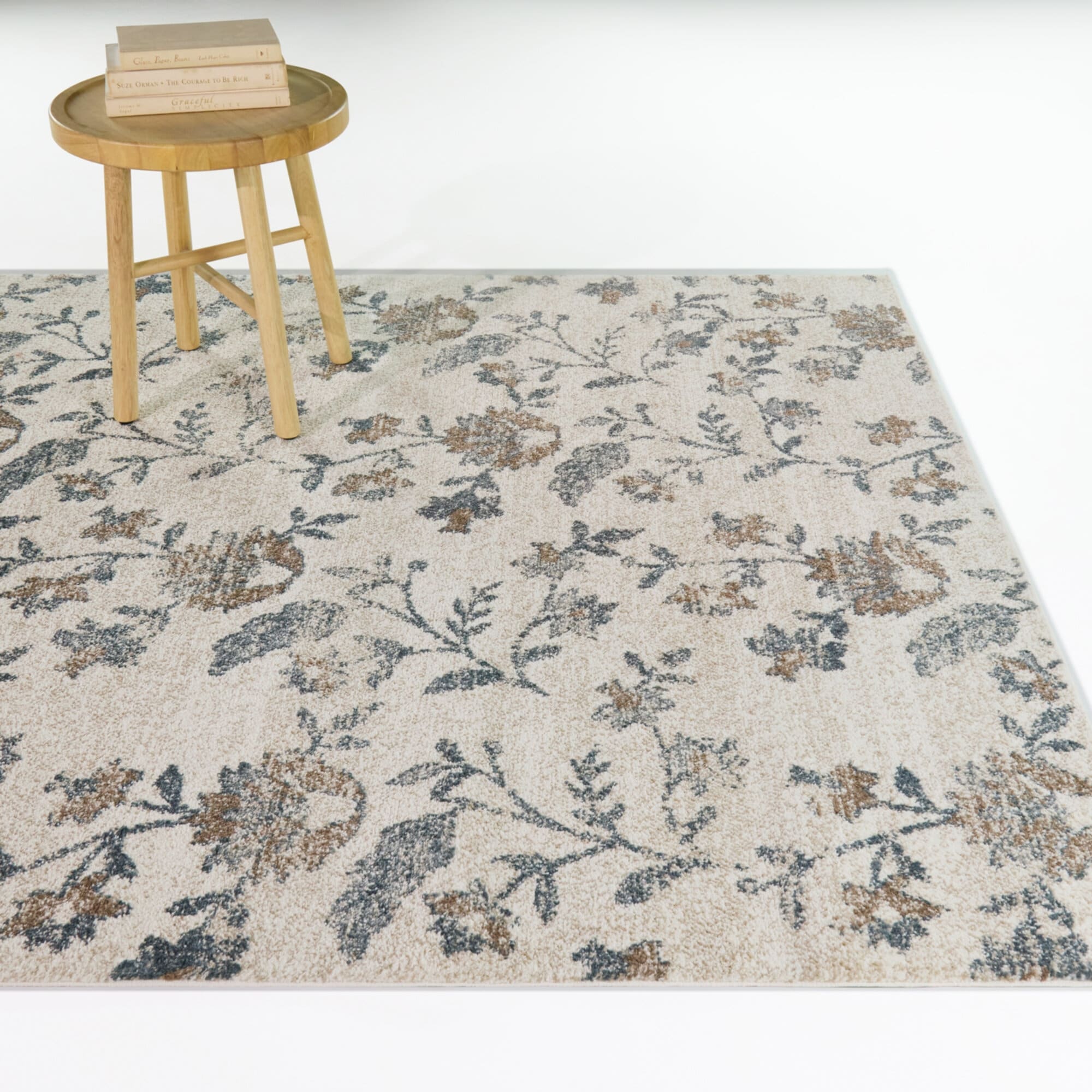Emanuele Kids Distressed Floral Area Rug