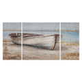 Embellished Whitewashed Boat A Premium Multi Piece Art Available In 3 Sizes