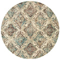 Antiqued All Over Medallions Ivory Gold Area Rug 910 X 1210 910 X 1210