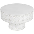 Embossed Round Iron Cake Stand 11.75 White