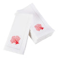Embroidered Coral Hemstitched Cotton Napkin Set Of 6
