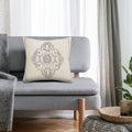 Embroidered Damask Medallion Throw Pillow