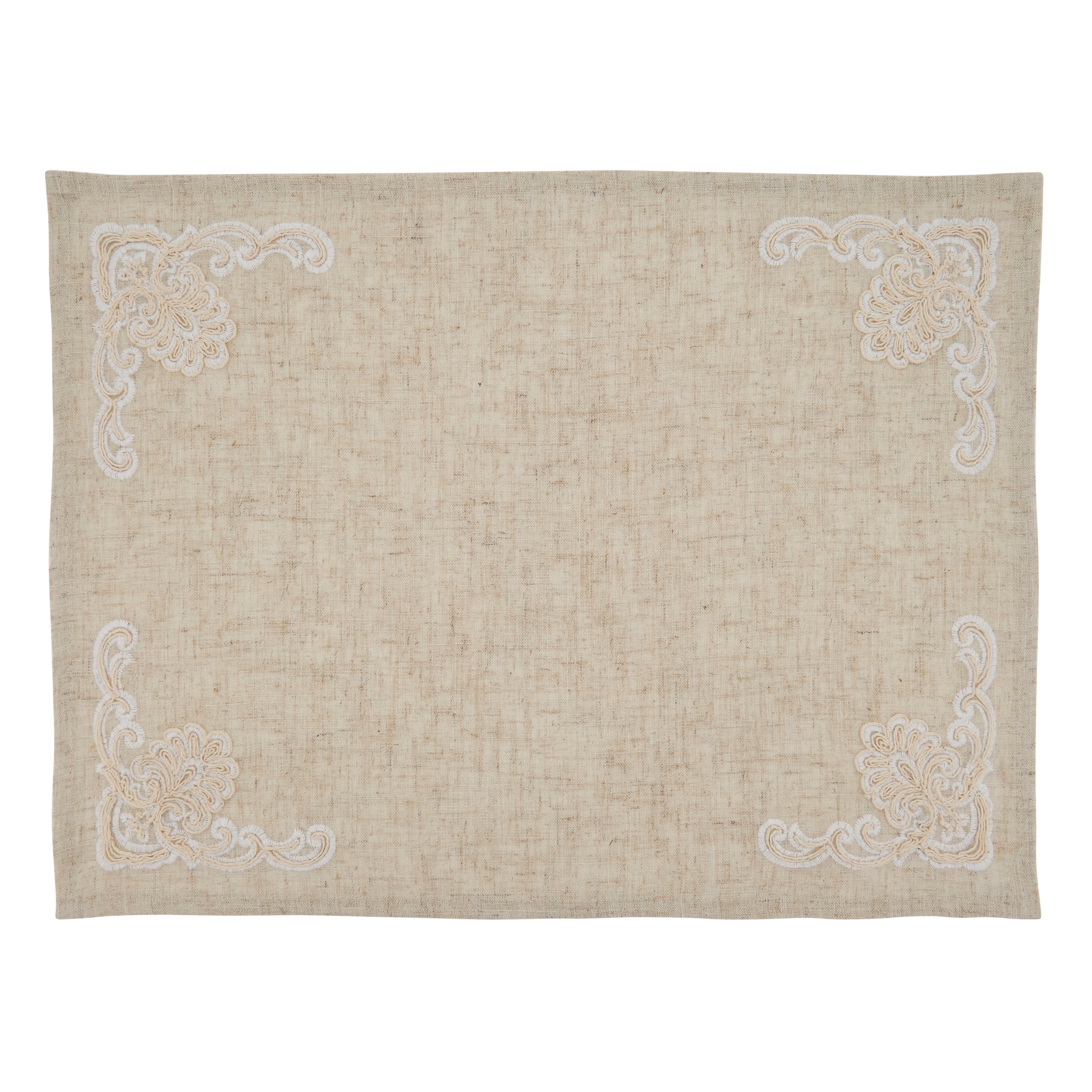 Embroidered Design Placemats Set Of 4