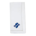 Embroidered Double Fish Cotton Napkins Set Of 6 Hemstitch Border With Coastal Inspired Motif 20 X20