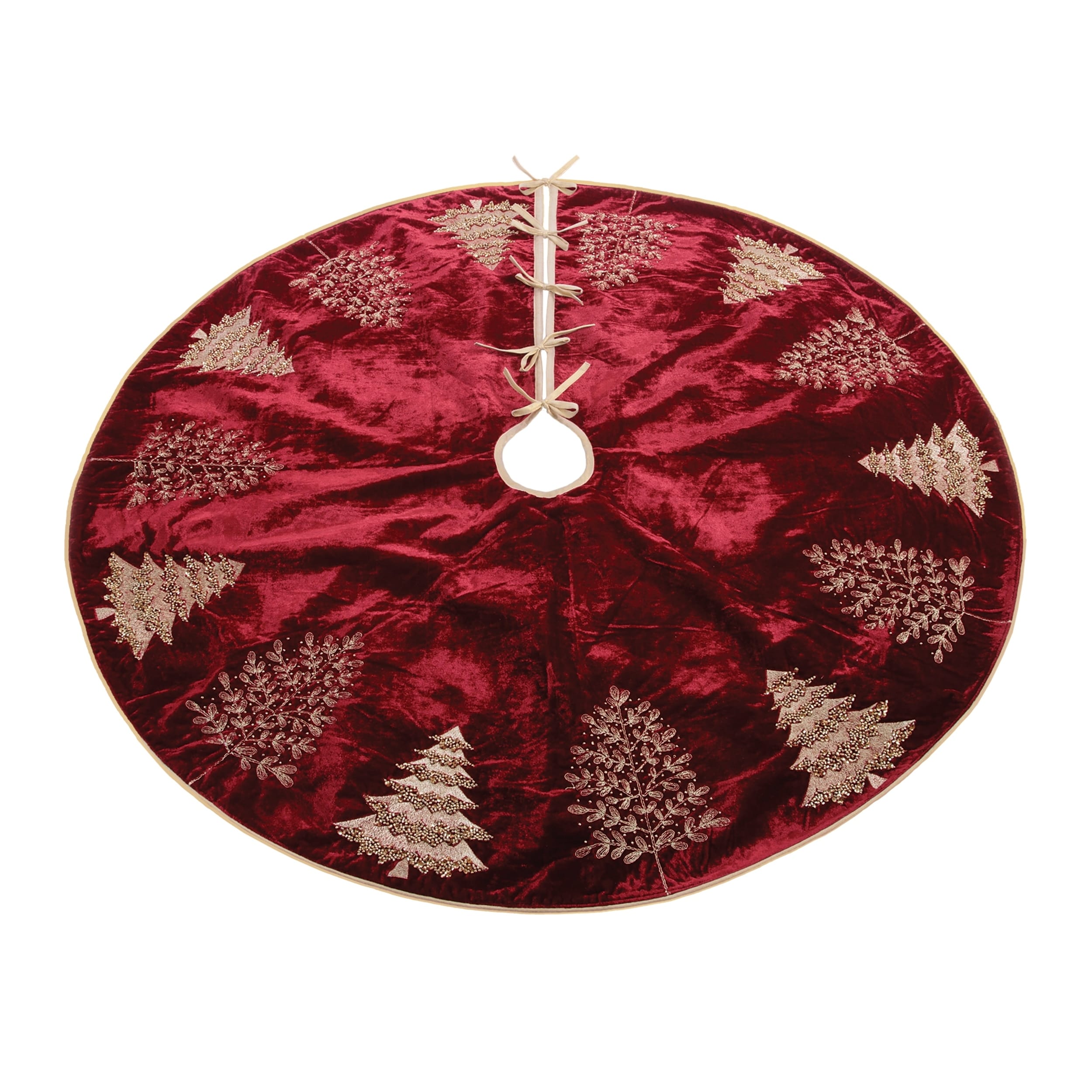Embroidered Evergreen Tree Skirt 48 D