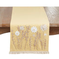 Embroidered Floral Table Runner Lined Decorative Table Runner With Fringe For Dining Console Tables 16 X72
