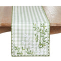 Embroidered Gingham Table Runner Non Reversible Decorative Table Runner For Dining Table 16 X70