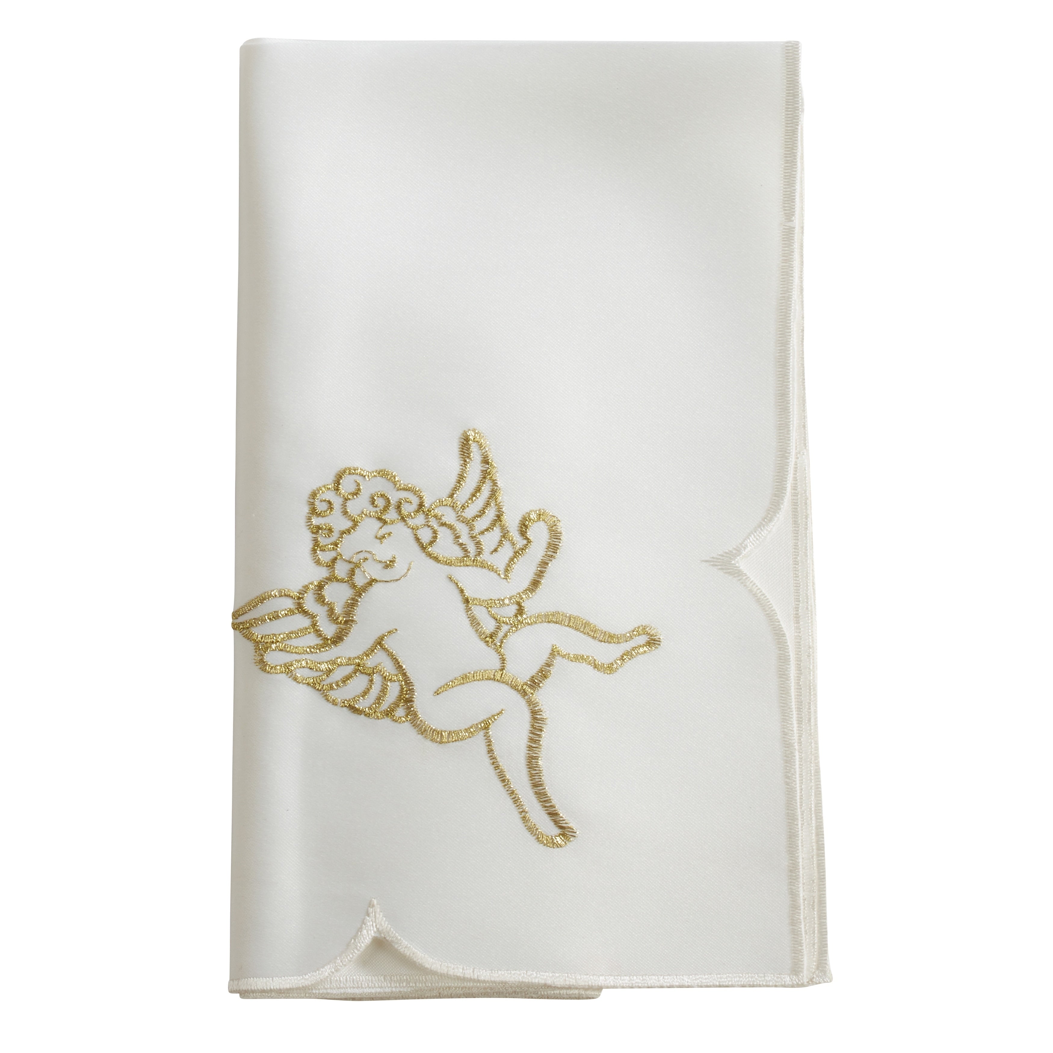 Embroidered Napkin With Cupid Design Set Of 4