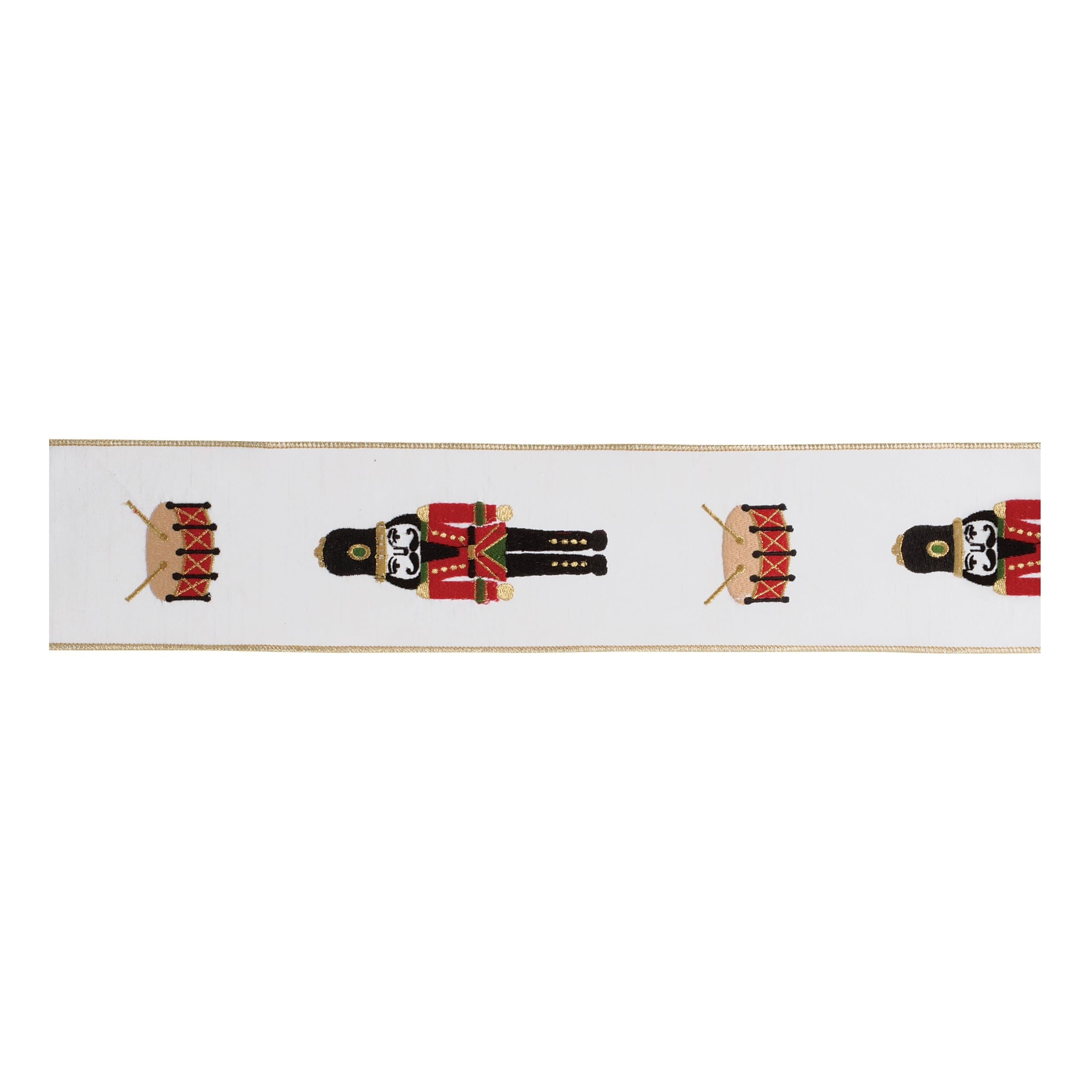 Embroidered Nutcracker Wired Ribbon 4 X 5 Yds.