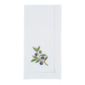 Embroidered Olive Cotton Decorative Napkins Set Of 6 Hemstitch Border With Botanical Olive Branch Motif 20 X20