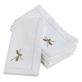 Embroidered Dragonfly Hemstitched Cotton Napkin Set Of 6