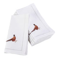 Embroidered Pheasant Hemstitched Cotton Napkin Set Of 6