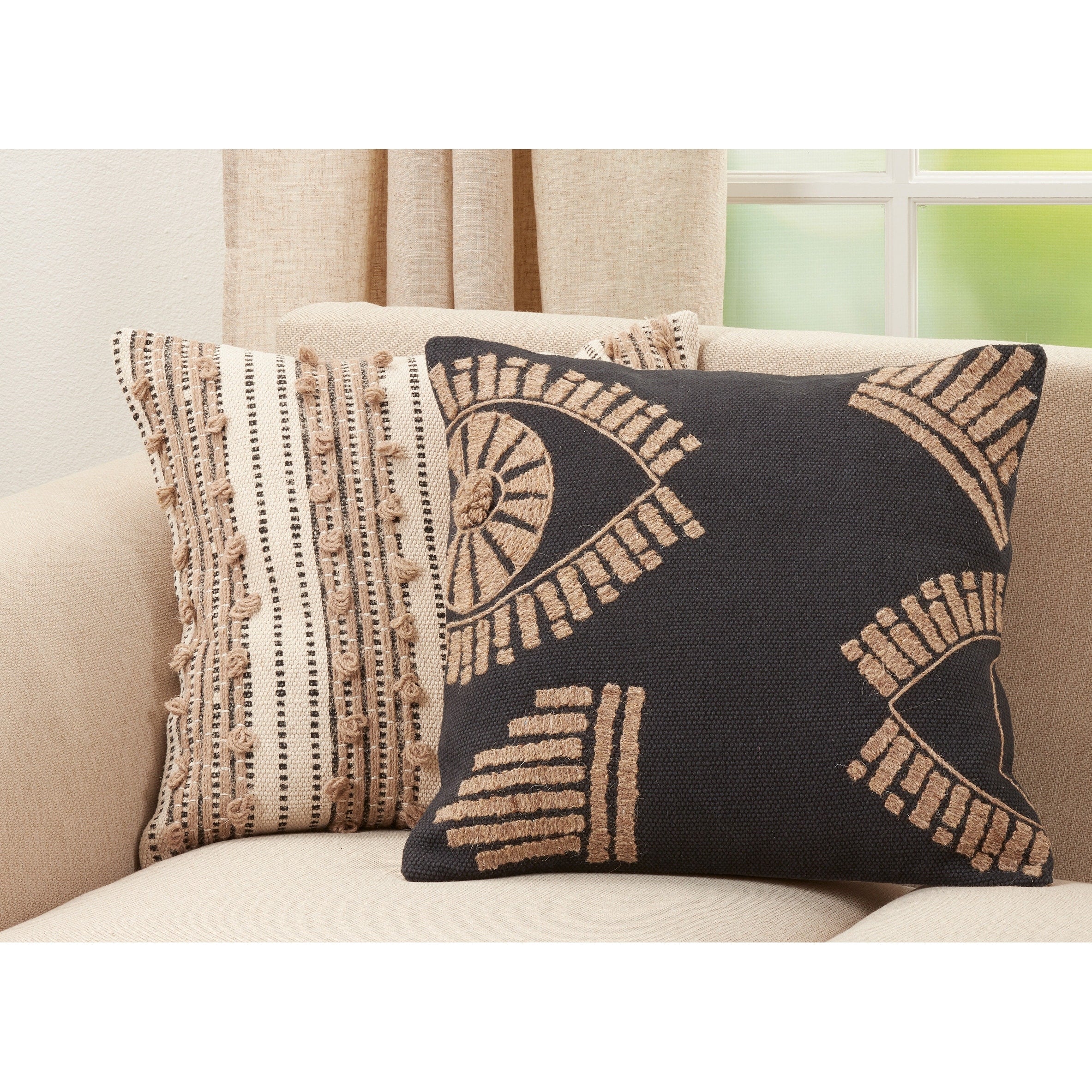 Embroidered Pillow With Eye Design