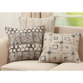 Embroidered Pillow With Squares Design