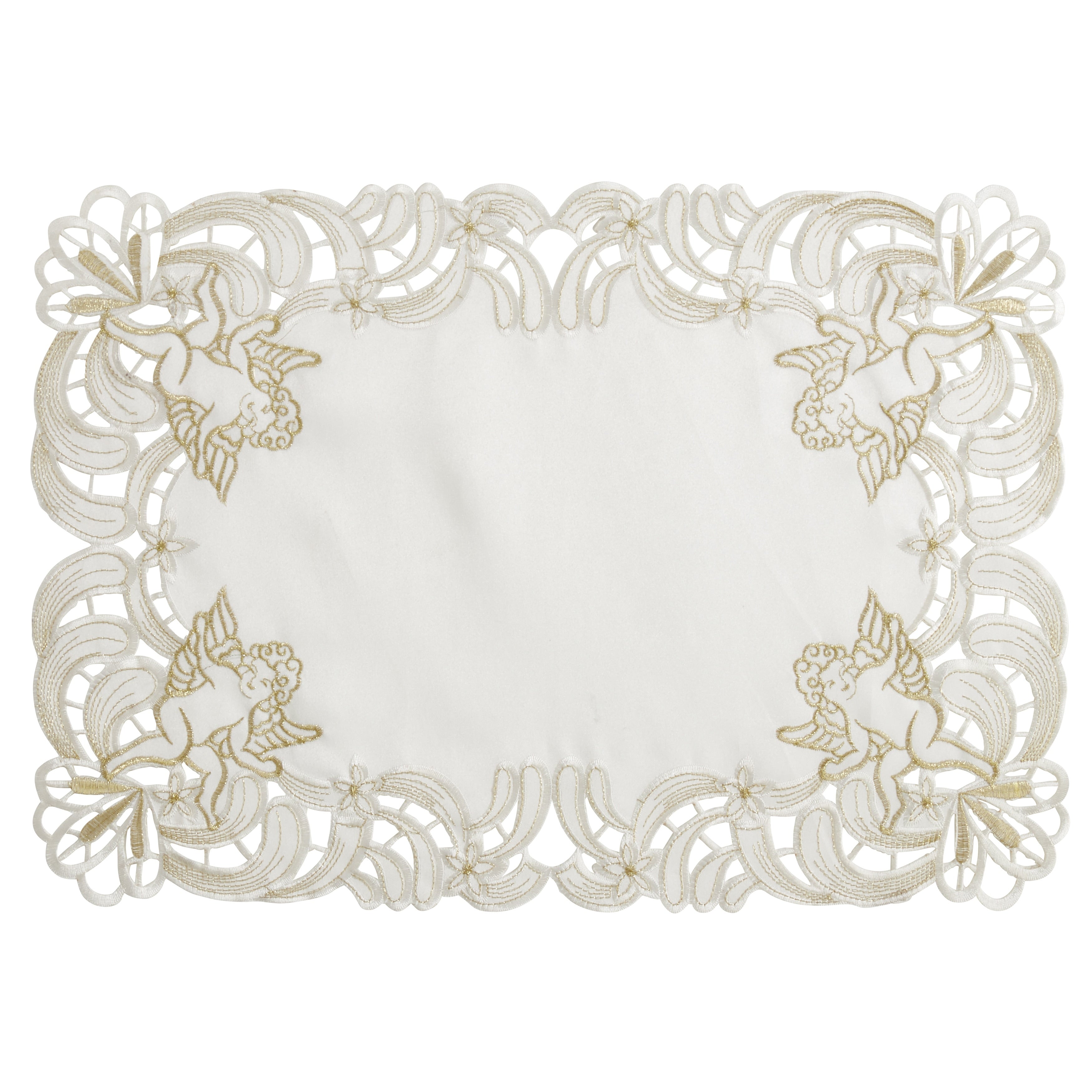 Embroidered Placemats With Cupid Design Set Of 4