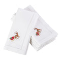 Reindeer Embroidered And Hemstitched Cotton Napkin Set Of 6