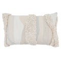 Embroidered Stripe Cotton Throw Pillow Textured Loop Stitch Design For Sofa Bed Accent Styling