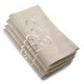 Embroidered Swirl Design Linen Blend Napkin Set Of 4