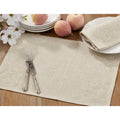 Embroidered Swirl Design Linen Blend Placemat Set Of 4