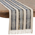 Embroidered Table Runner With Block Print Design