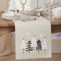 Embroidered Table Runner With Christmas Trees Design 16 X70