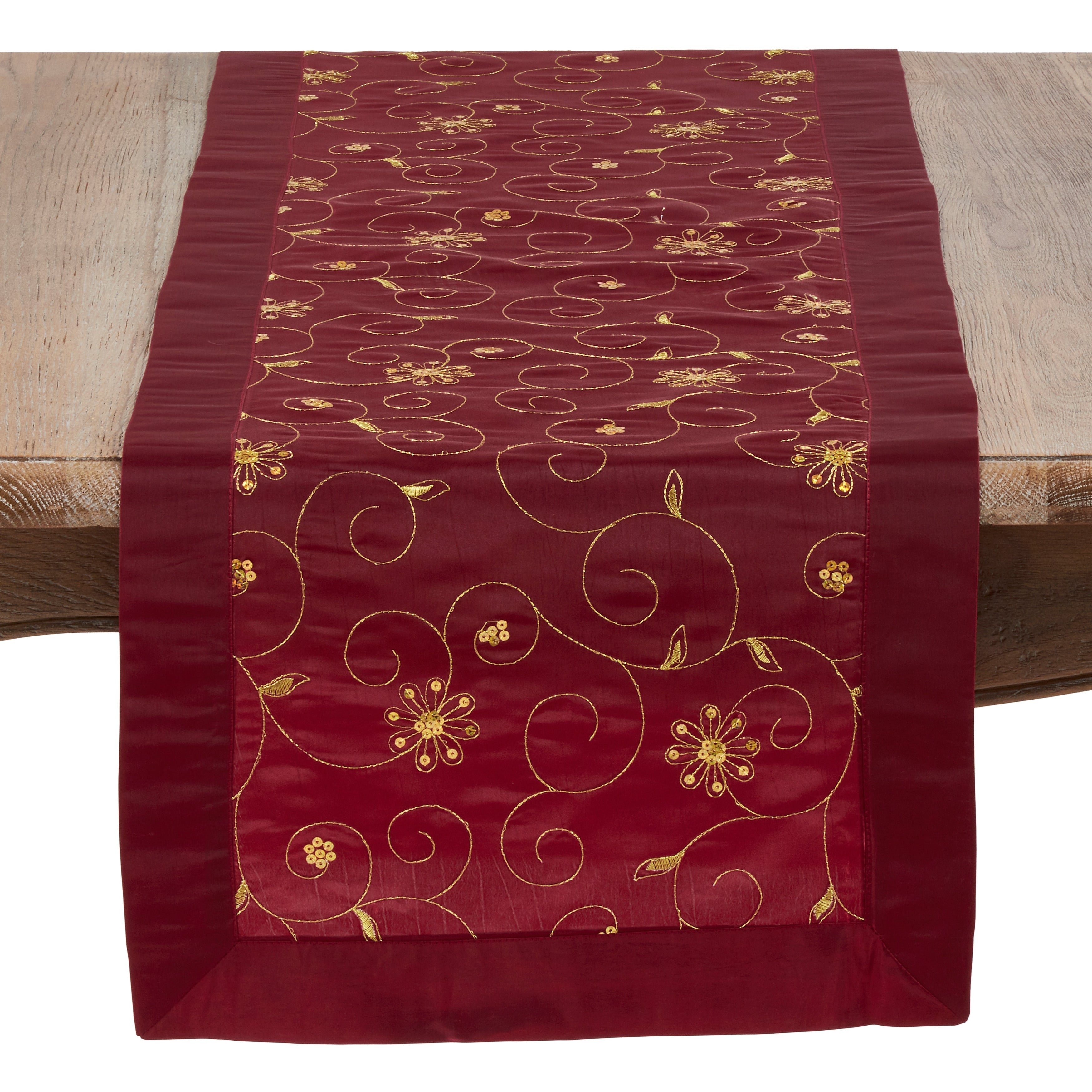 Holiday Runner With Embroidered And Sequined Design
