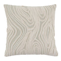 Embroidered Wave Cotton Throw Pillow Textured Swirl Stitch Design For Sofa Bed Accent Styling 18 X18