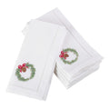Wreath Embroidered And Hemstitched Cotton Napkin Set Of 6