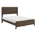 Eme Queen Size Bed Slatted Headboard Classic Dark Walnut Brown Frame