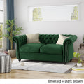 Emerald 2 Seat Sofa Couch Upholstered Loveseat With Nailhead Trim 2 Seater Settee With Rolled Armrests