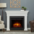 Emerson Grand Electric Fireplace In Rustic White By Real Flame
