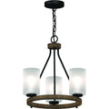 Emery 3 Light Indoor Walnut Black Mini Chandelier