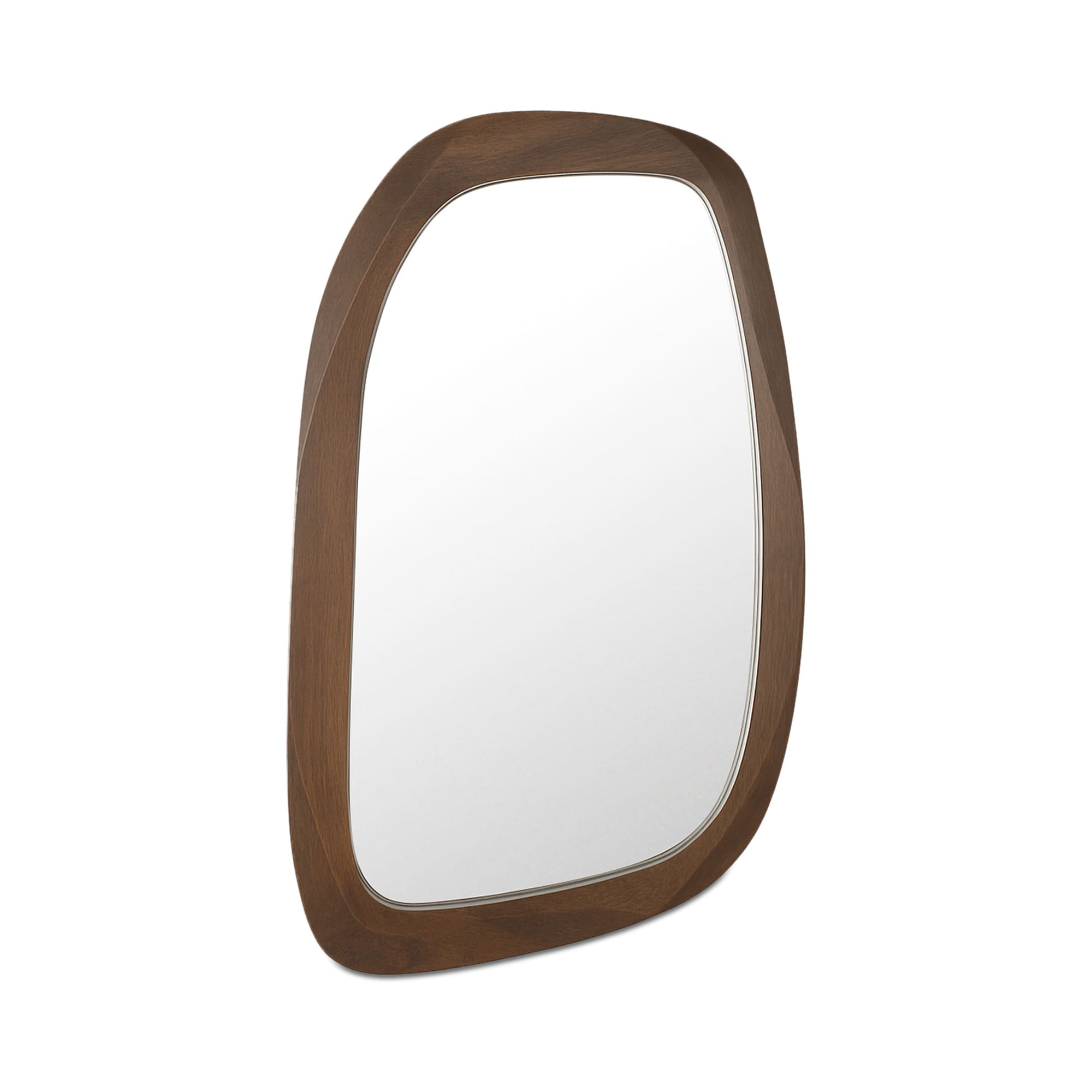 Emilian Mirror Solid Mango Wood Frame Twisted Freeform Oval Mdf Back Panel Hang Ready Hardware Brown