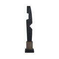 Emilian Sculpture Rectangular Solid Mango Wood Stacked Form Carved Accents Black And Natural Finish