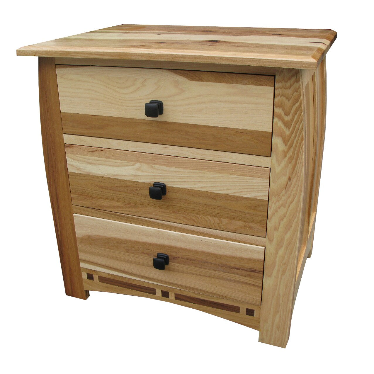 Simply Solid Emilian Solid Wood Nightstand With Three Drawers Natural