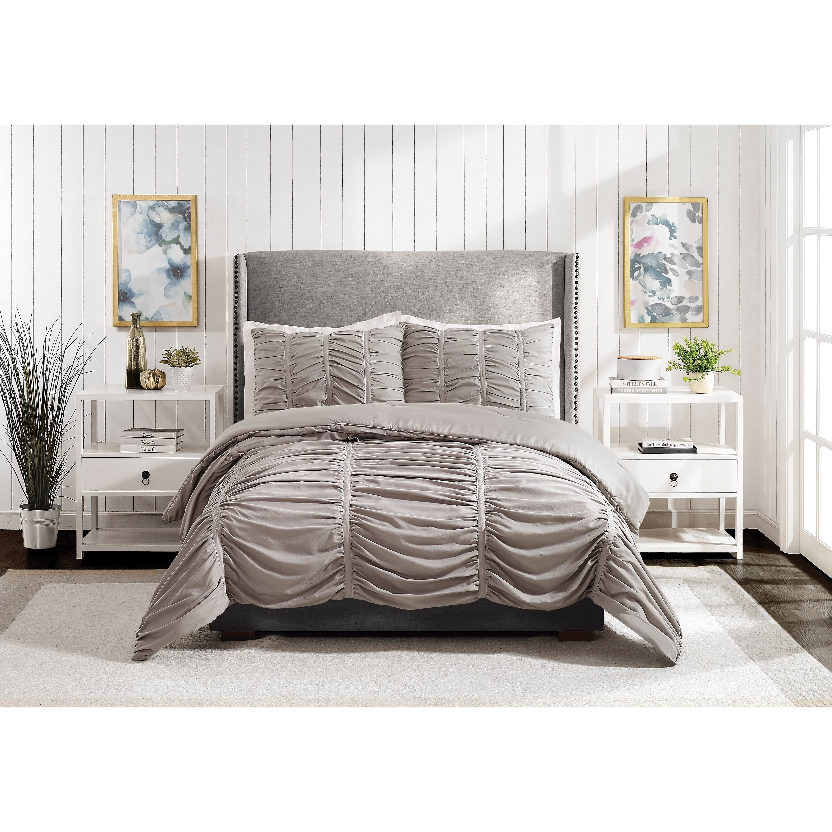 Emily Texture Twin Twin Xl Comforter Set Light Gray